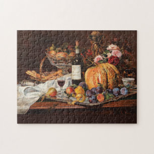 Puzzle Calabazas Ciruelas Peras Melocotones y Vino Frutas