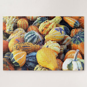 Puzzle Calabazas Coloridas en Primer Plano