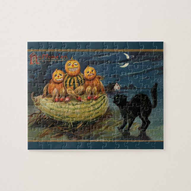 Puzzle Calabazas de Halloween antiguas (Horizontal)