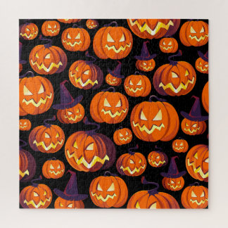 Puzzle Calabazas de Halloween: Espeluznante patrón sin fo