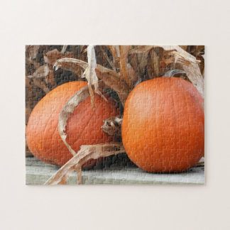 Puzzle Calabazas de maíz secas en otoño 