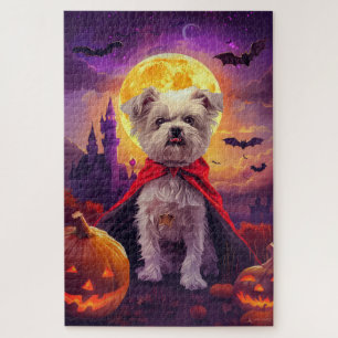 Puzzle Calabazas de vampiro maltesas de Halloween espeluz