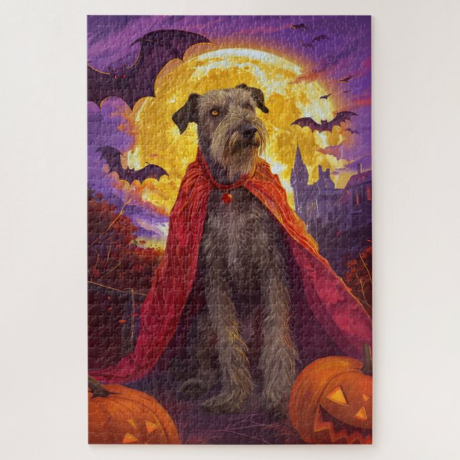 Puzzle Calabazas de vampiros de Wolfhound de Halloween da (Vertical)