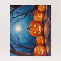 Calabazas Jack-O-Lanterns de Halloween Acuarela