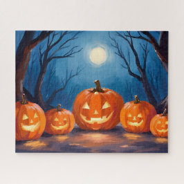 Puzzle Calabazas Jack-O-Lanterns de Halloween Acuarela