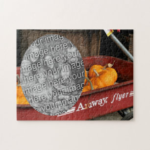 Puzzle Calabazas Rojas Vagón Caer Añadir la foto