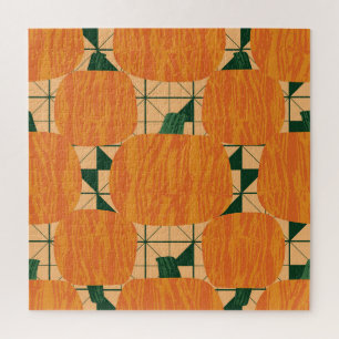 Puzzle Calabazas: Triángulo Geométrico Retro.