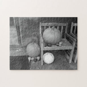 Puzzle Calabazas y garras en blanco y negro