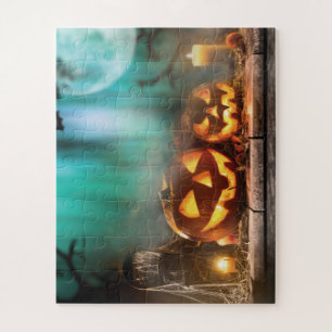 Puzzle Calabazas y murciélagos de Halloween