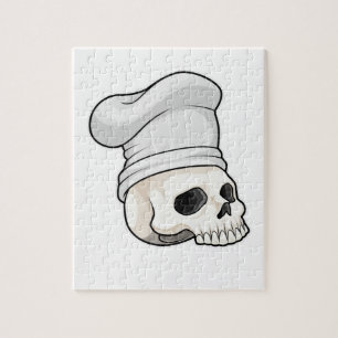 Puzzle Calavera como cocinar con el gorra del chef