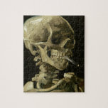 Puzzle Calavera con cigarrillo de Van Gogh<br><div class="desc">Pinturas expresionistas de Van Gogh: Calavera con pintura de lienzos de cigarrillos en llamas</div>