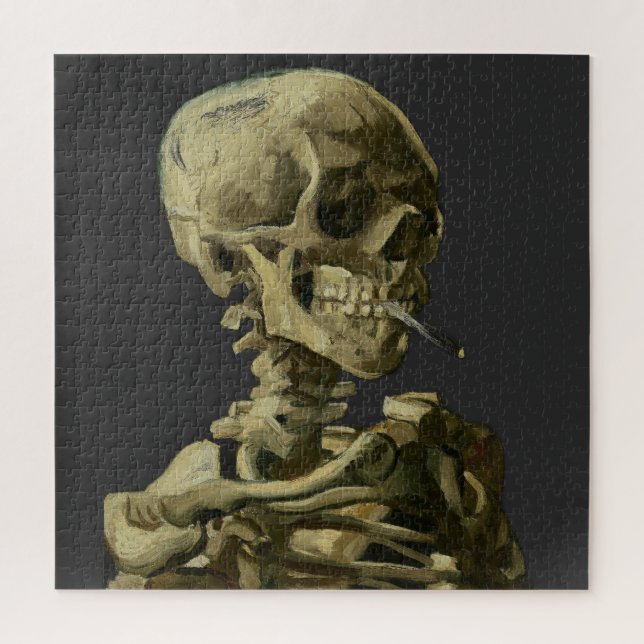 Puzzle Calavera con cigarrillo de Van Gogh (Vertical)