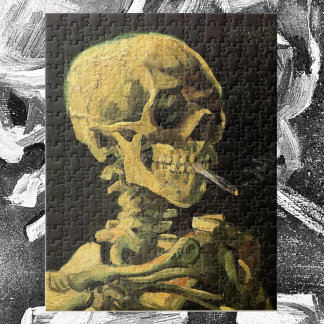 Puzzle Calavera con cigarrillo en llamas por Vincent van
