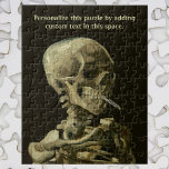 Puzzle Calavera con cigarrillo en llamas por Vincent van<br><div class="desc">Rompecabezas fáciles de personalizar, sólo hay que añadir tu propio texto! Haga clic para acceder a las herramientas de diseño y cambiar el estilo o tamaño de la fuente. Calavera con Cigarrillo en llamas de Vincent van Gogh es un bello post de arte de época impresionista todavía pintado de la...</div>