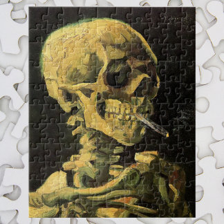 Puzzle Calavera con cigarrillo en llamas por Vincent van