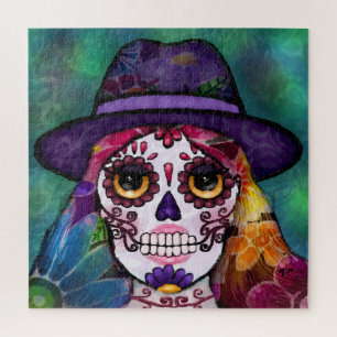 Puzzle Calavera de Azúcar Hippie Floral Abstracto Caprich