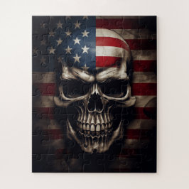 Puzzle Calavera de la bandera americana