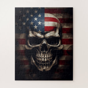 Puzzle Calavera de la bandera americana