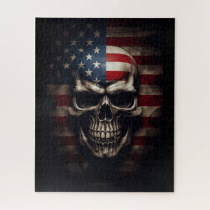 Puzzle Calavera de la bandera americana
