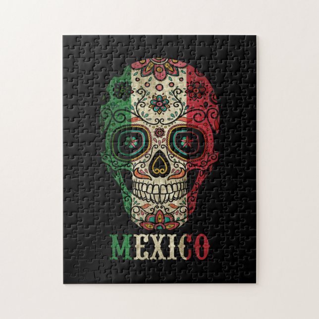 Puzzle Calavera de la bandera de México (Vertical)