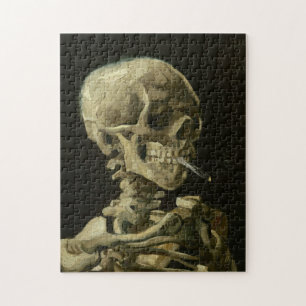 Puzzle Calavera de un esqueleto con cigarrillo encendido