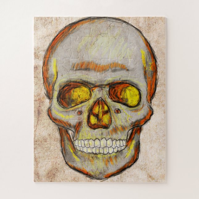 Puzzle Calavera dibujada a mano (Vertical)