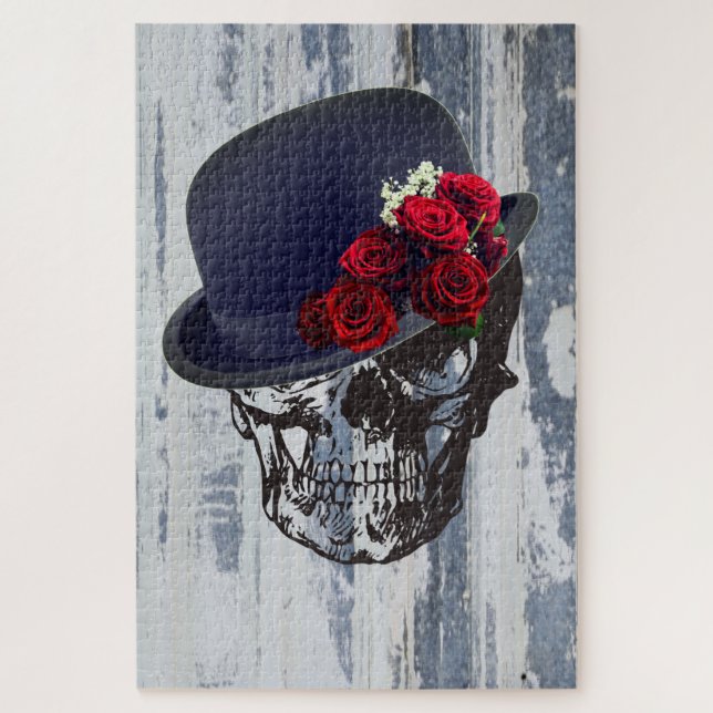Puzzle Calavera en el adulto Gorra Bowler (Vertical)
