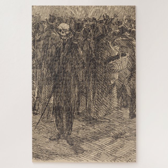 Puzzle Calavera en la multitud (por Albert Besnard) (Vertical)