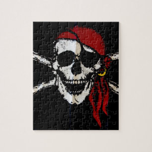 Puzzle Calavera pirata y encrucijada