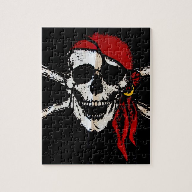 Puzzle Calavera pirata y encrucijada (Vertical)