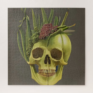 Puzzle Calavera victoriana, aloe y uvas