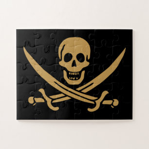 Puzzle Calavera y Cutlass de Oro Azteca Pirata Calico Jac