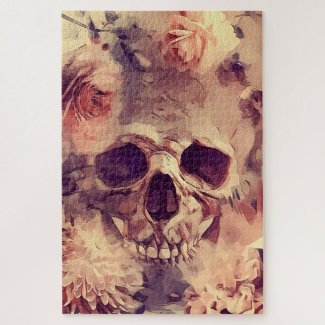 Puzzle Calavera y Rosas (Vertical)