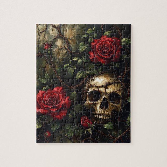 Puzzle Calavera y Rosas (Vertical)