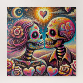 Puzzle Calaveras azucareras enamoradas Impresionista Chal