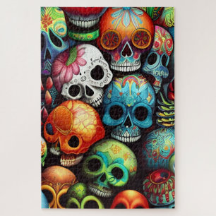 Puzzle Calaveras de Azúcar Brillantes