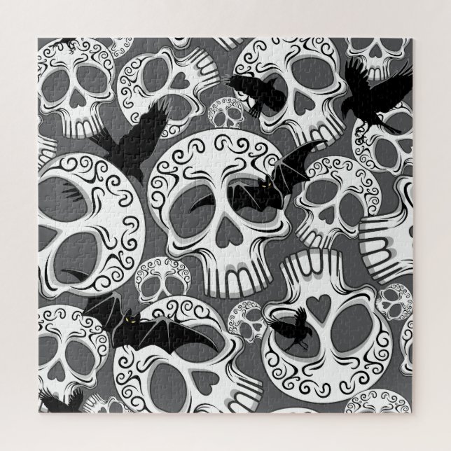 Puzzle Calaveras decorativas de Halloween (Vertical)