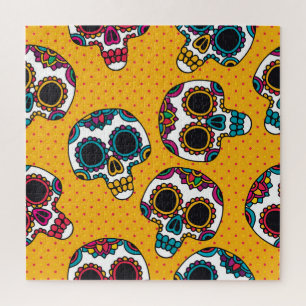 Puzzle Calaveras: estilo latinoamericano vintage.