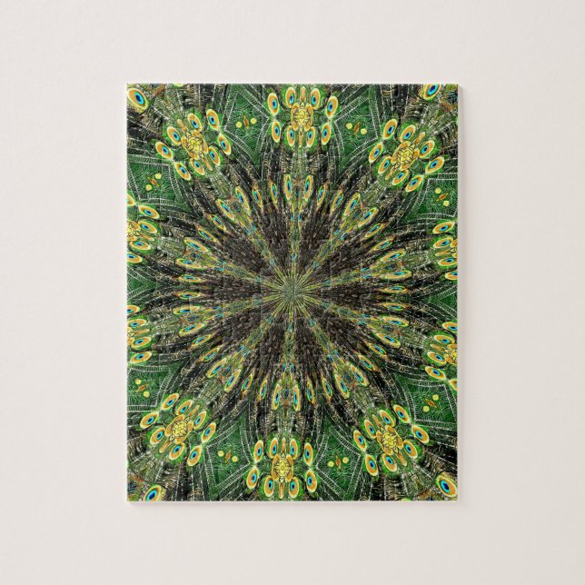 Puzzle Caleidoscopio de Feather Peacock 2 (Vertical)