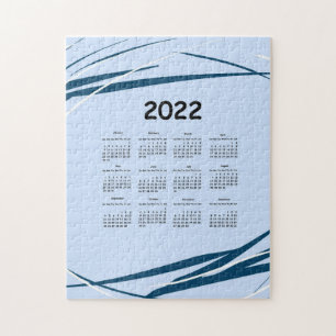 Puzzle Calendario 2022 año. Diseño de planificación regal