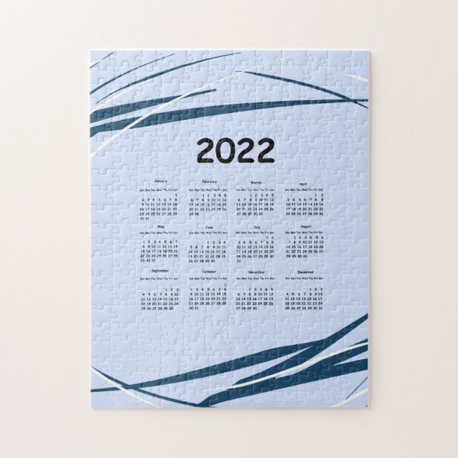 Puzzle Calendario 2022 año. Diseño de planificación regal (Vertical)