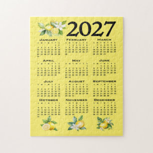 Puzzle Calendario 2027 al estilo italiano Limones Amarill