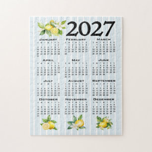Puzzle Calendario 2027 al estilo italiano Limones Rayas A