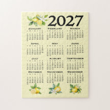 Calendario 2027 estilo italiano limones amarillo