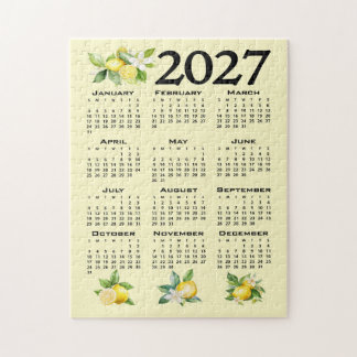 Puzzle Calendario 2027 estilo italiano limones amarillo