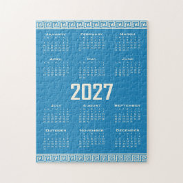 Puzzle Calendario 2027, Fret griego, Cosmic Latte sobre a