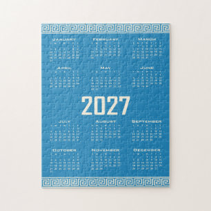 Puzzle Calendario 2027, Fret griego, Cosmic Latte sobre a
