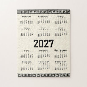 Puzzle Calendario 2027, Fret Griego, Negro sobre Cosmic L