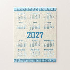 Puzzle Calendario 2027, Frote Griego, Azul sobre Cosmic L