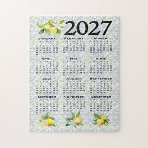 Puzzle Calendario 2027 Limones Azulejos Mediterráneos Ita